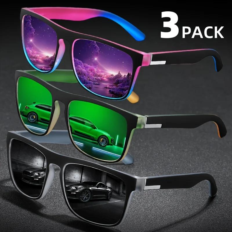 Lunettes de soleil polarisées carrées multicolores, dégradé fantastique, Anti-éblouissement UV400, p