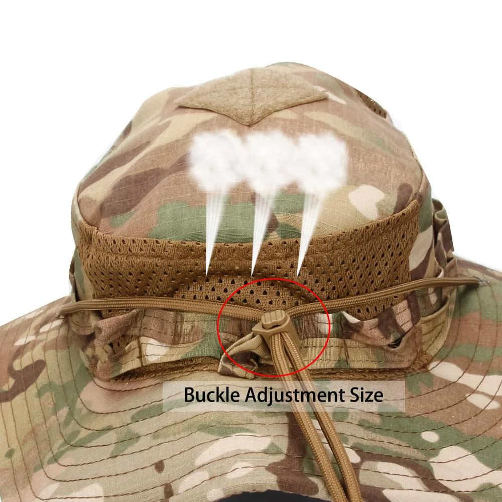 Chapeau Boonie camouflage pour hommes, 1 pièce/5 pièces, protection solaire, seau respirant, randonn