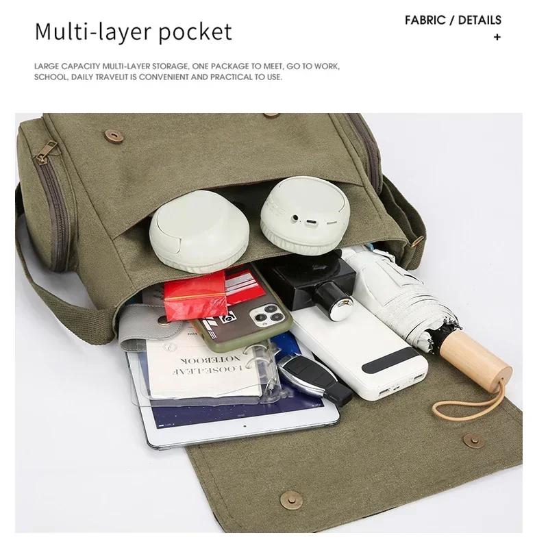 Sac à bandoulière en toile pour femmes, sac à main rétro mignon de dessin animé, grande capacité, sa