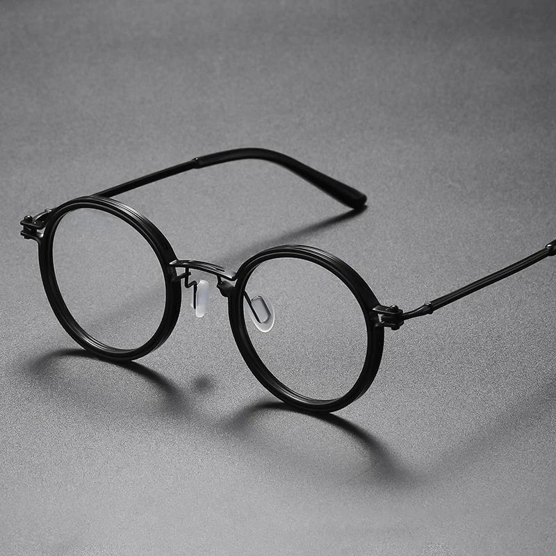 Shatar haute qualité rétro cadre rond lunettes de lecture hommes femmes mode Punk métal Anti lumière