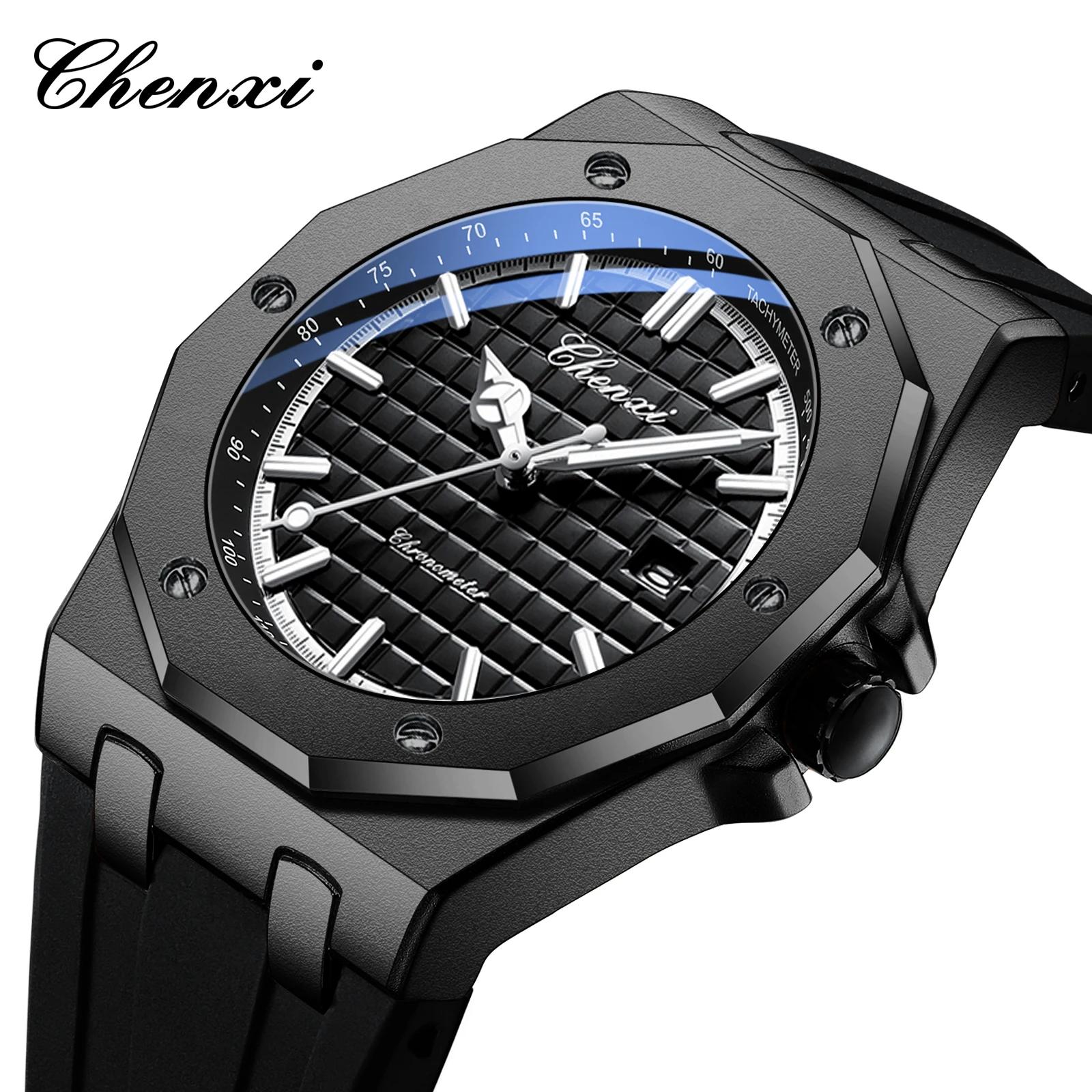 CHENXI 8268 montre de luxe pour hommes Top marque compacte Silicone étanche calendrier veilleuse hom