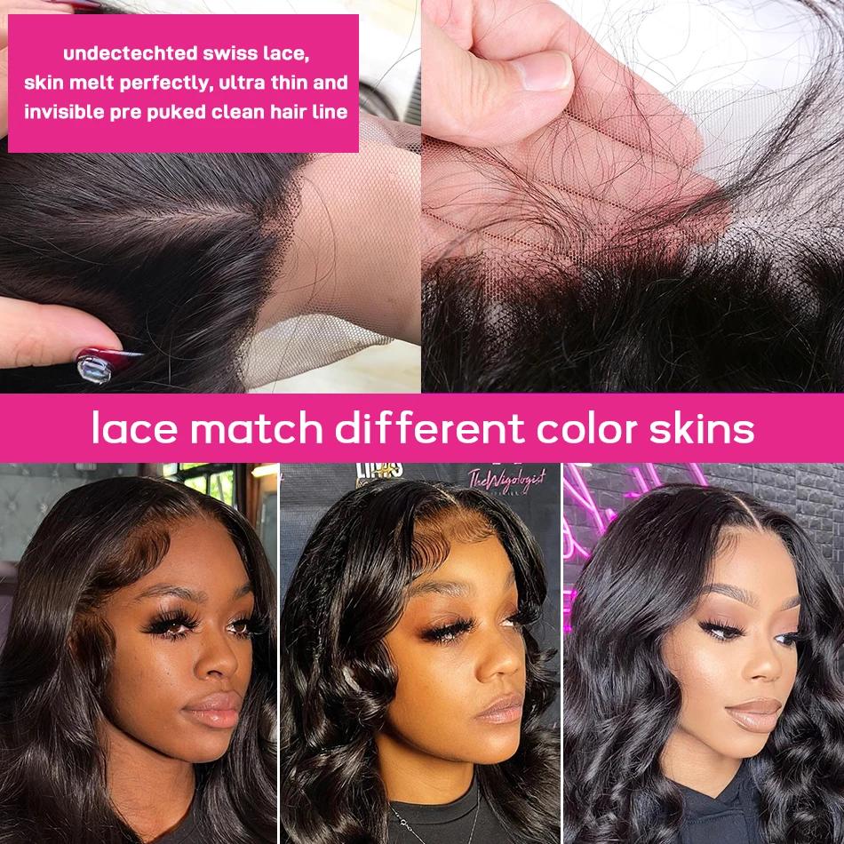 Perruque Lace Front Wig Body Wave Brésilienne Naturelle, Cheveux Bling, 13x4 13x6, Pre-Plucked, Tran