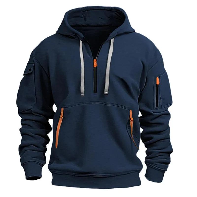 Sweat à capuche zippé multi-poches décontracté pour homme/femme, grande taille, coupe ample, pull te