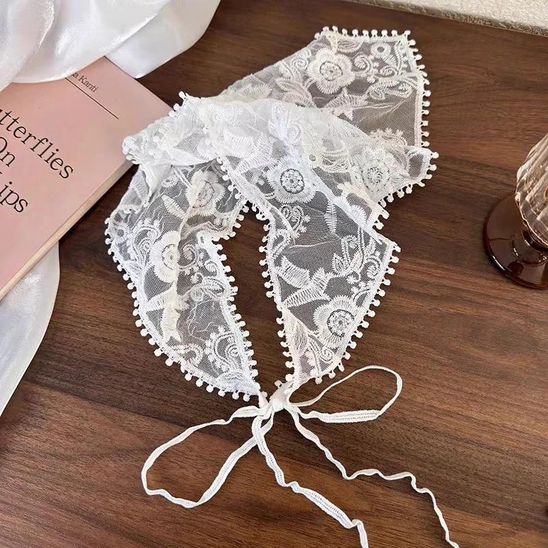 Bandana en dentelle florale pour femme, bandeaux de sauna tissés, écharpe turban, accessoires de che