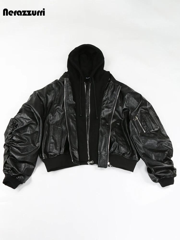 Nerazzurri Blouson en Cuir Chaud et Épais pour Homme, Vêtement Européen Cool, Beau, Respiré, Marron,