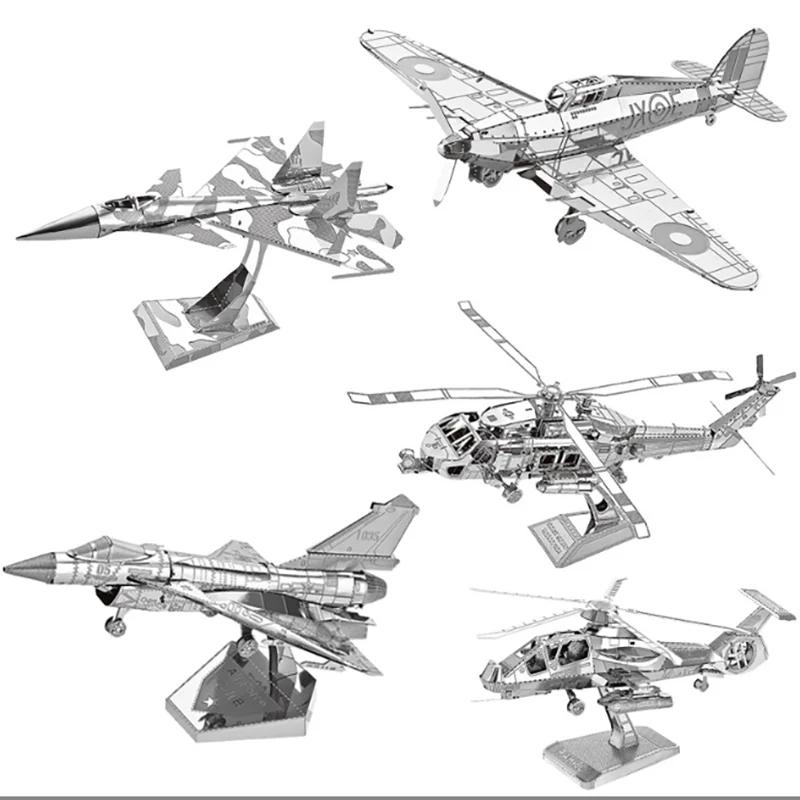 Kit de Puzzle en métal 3D d'avion, bricolage, puzzle découpé au Laser, jouet pour enfants