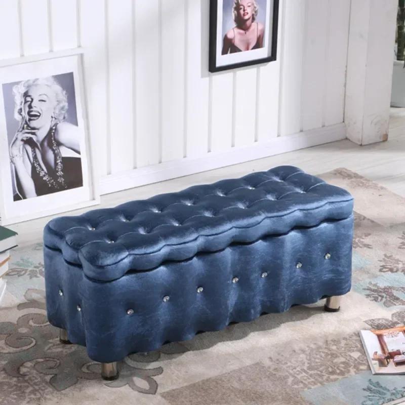 Tabouret de canapé en daim européen, chaise à chaussures polyvalente pour magasins de vêtements, ent