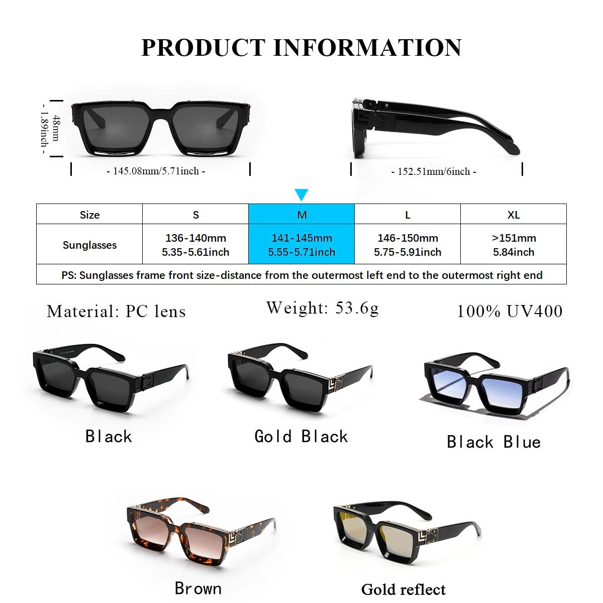 Lunettes de soleil de luxe Ruiao Retro Black Millionaire Shades 2026 pour hommes, lunettes de soleil