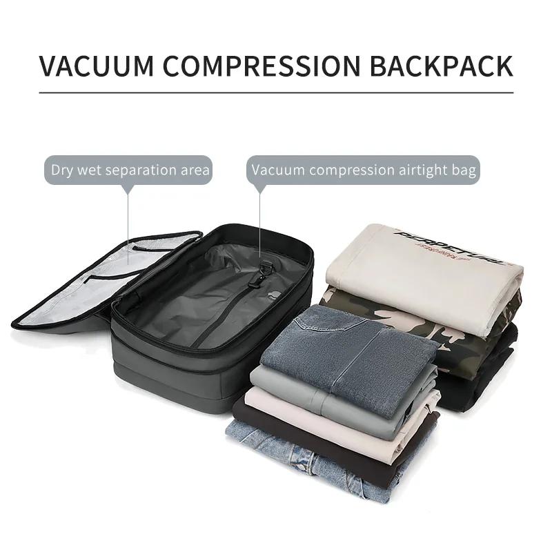 Sac à dos de voyage pour hommes, compression sous vide, sac à dos pour ordinateur portable de 17 pou