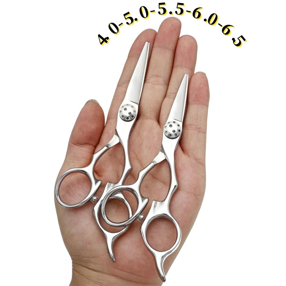 Ciseaux de coiffeur professionnels de petite taille, ciseaux à cheveux fins en acier japonais 440C a