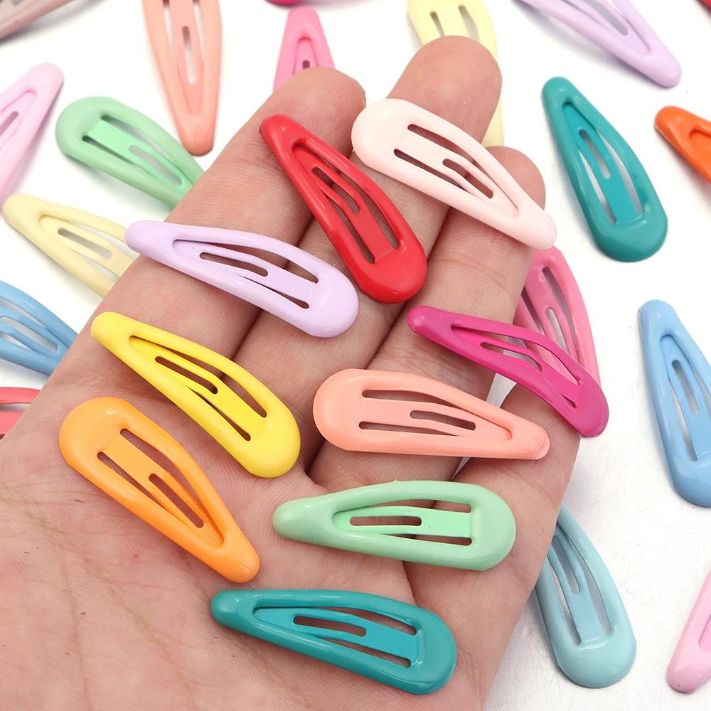 Pinces à cheveux BB colorées pour filles, 30 pièces, 3cm, épingle à cheveux en forme de goutte d'eau