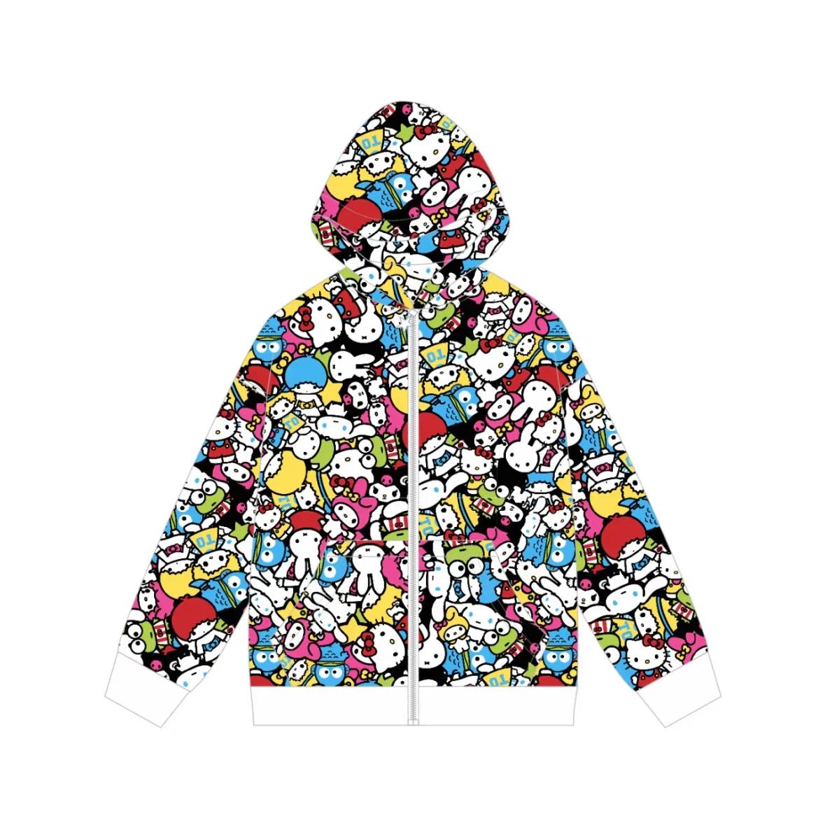 Sanrio – sweat à capuche coloré pour hommes et femmes, veste d'automne surdimensionnée, décontracté,