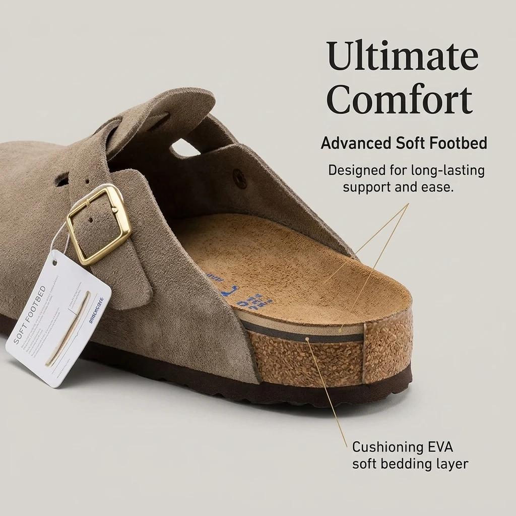 Chaussures en daim et liège pour hommes et femmes, design célèbre, sangles réglables, soutien de la 