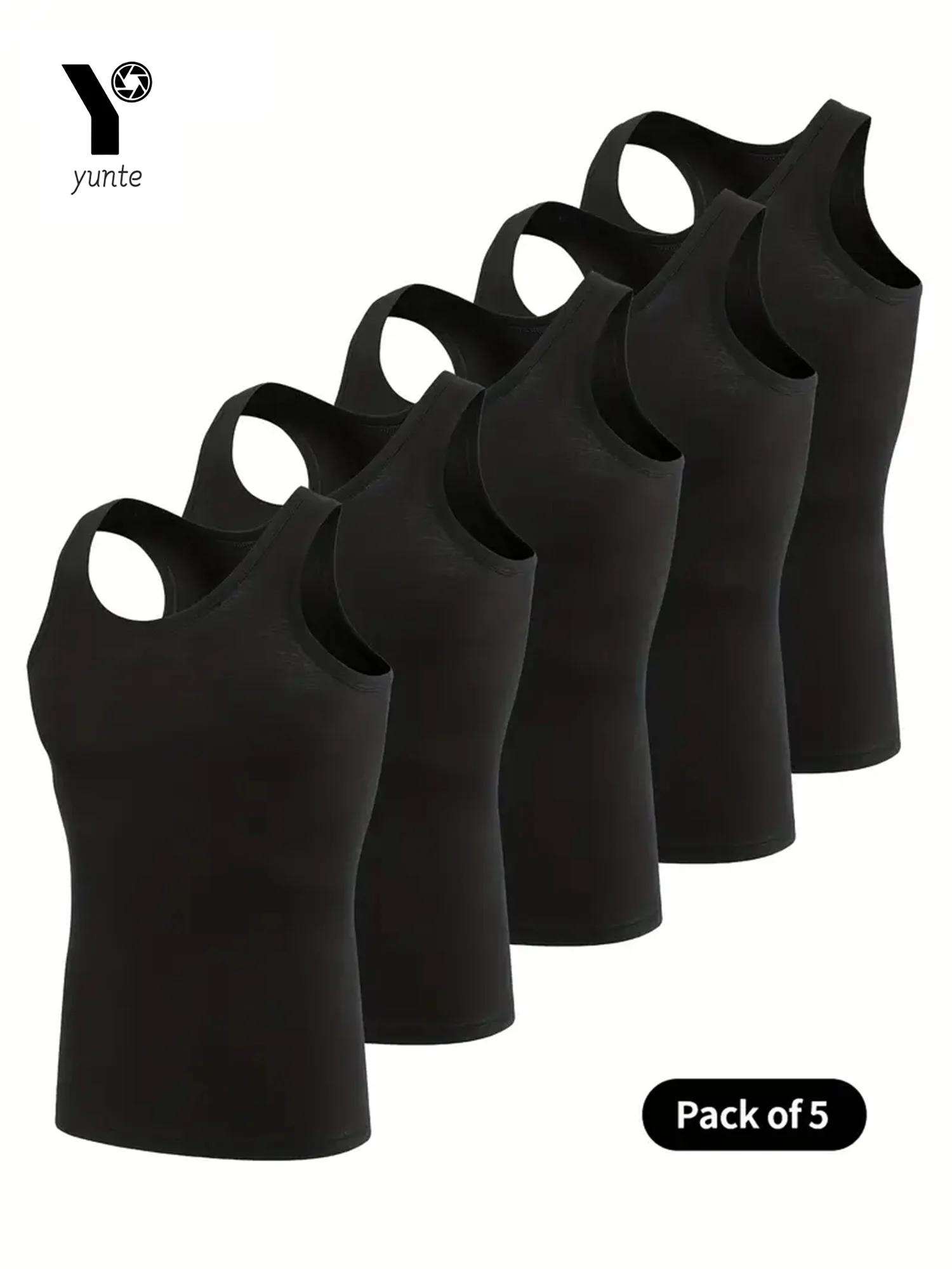 Gilet pour hommes noir 5 pièces respirant à séchage rapide en fibre de polyester gilet de sport adap