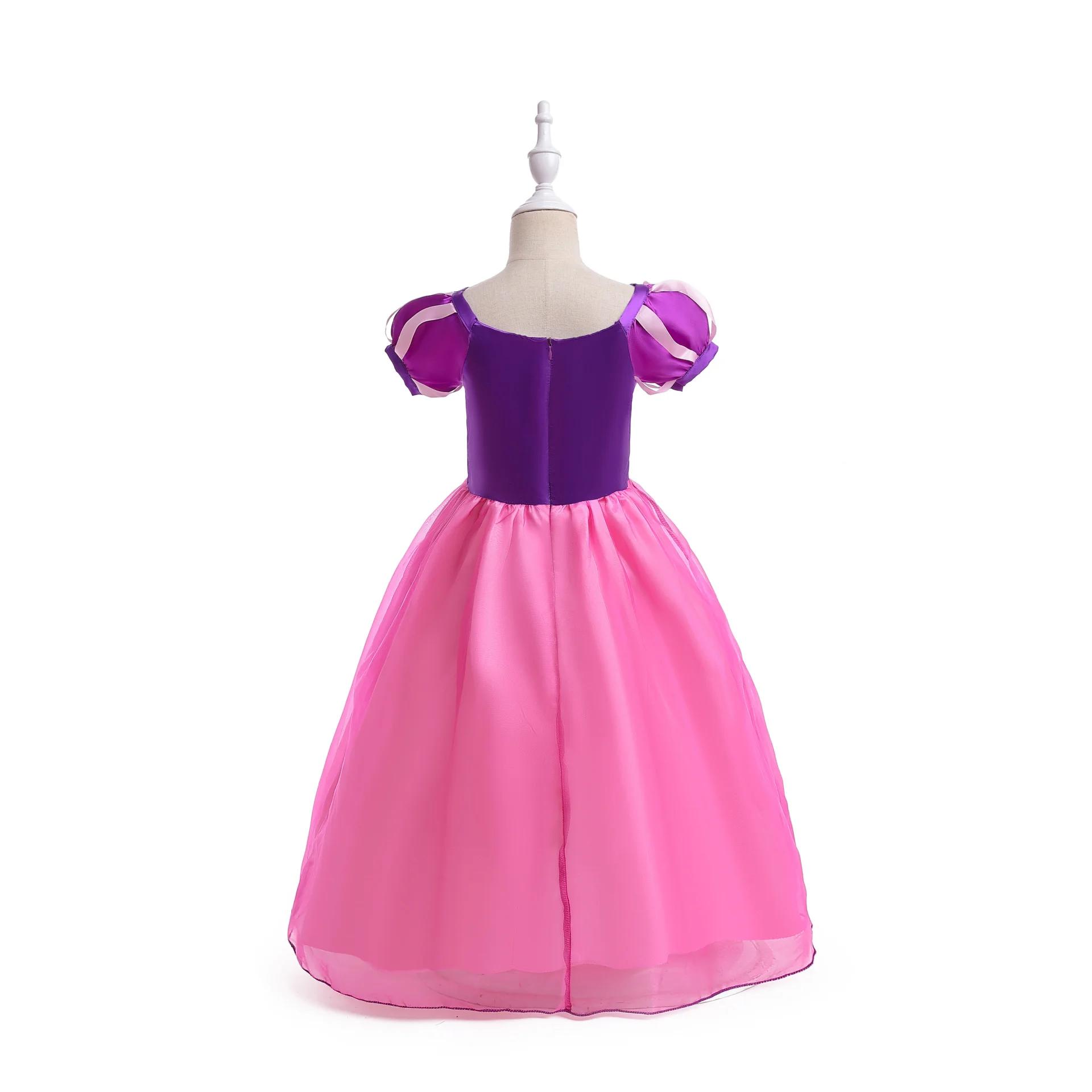 Robe cosplay Disney princesse Raiponce emmêlée enfant costume Halloween anniversaire fête