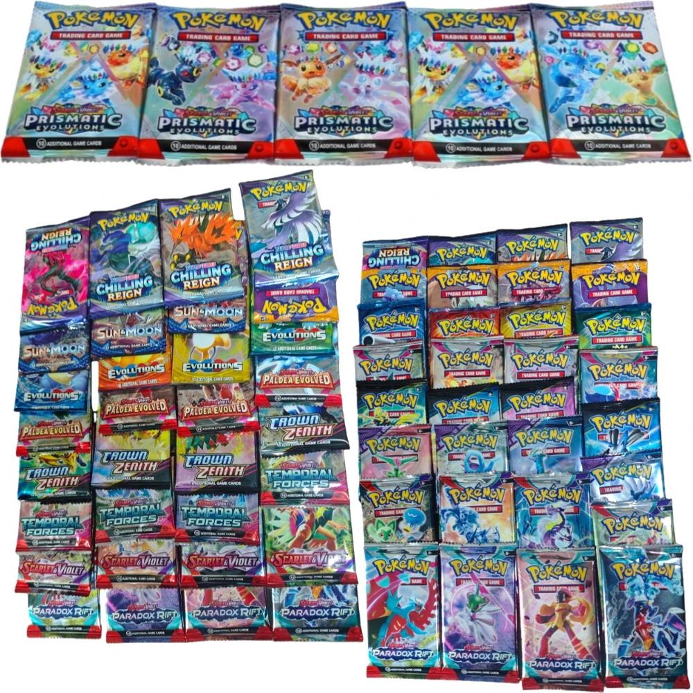 10 paquets de cartes Pokémon, étoiles vives, évolutions prismatiques 151, FATES PAUDES, renfort angl