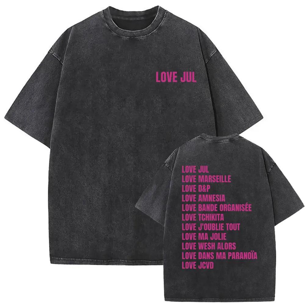 Love Jul 2025 Merch lavé Vintage T-shirt hommes femmes mode Rap Pop musique Streetwear homme Hip Hop