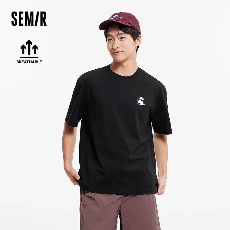 SEMIR-T-Shirt à Manches Courtes pour Homme, Haut en Tricot, Évacuation de l'Humidité, Brodé Krasnoïd