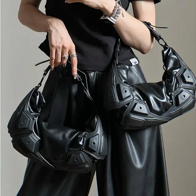 Sac à bandoulière Punk Vintage pour femmes, fourre-tout Punk pour filles, sac à aisselles en cuir PU