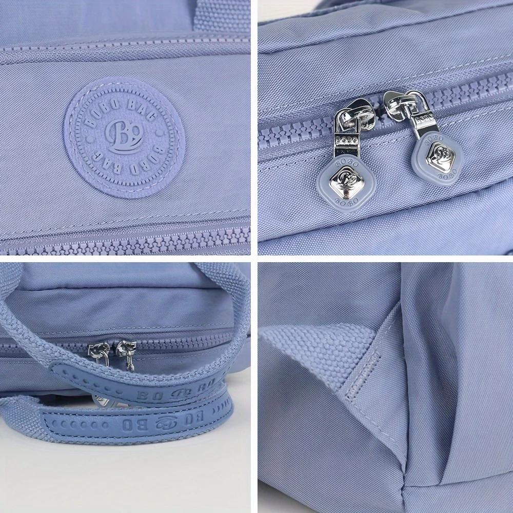 Sac à dos d'école léger de grande capacité, sac de voyage multi-poches, matériau en nylon résistant 