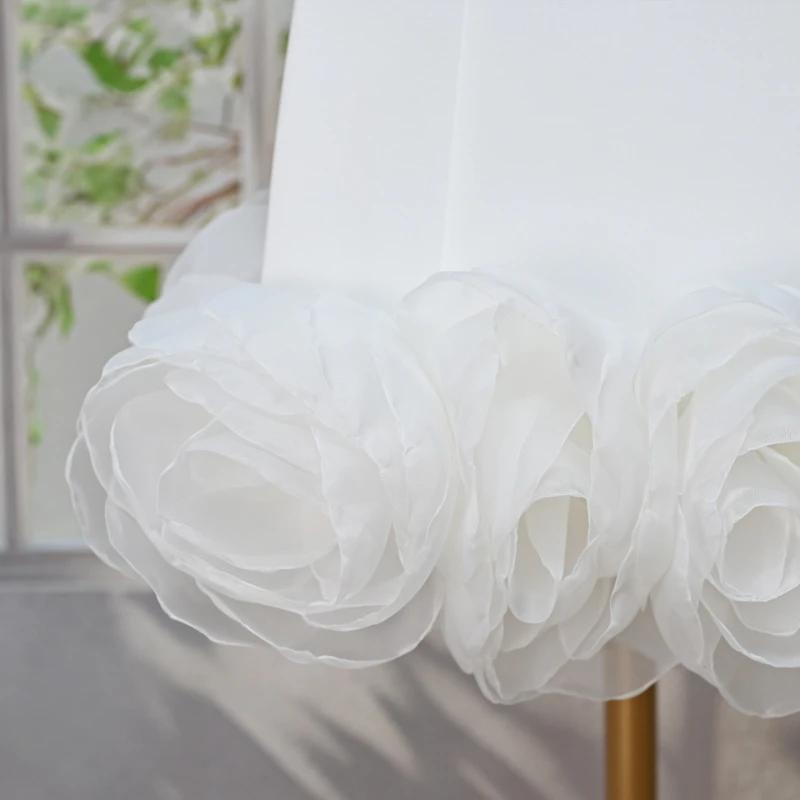 Robe Blanche pour Filles 2026, Nouvelle Robe de Princesse en Coton à Couches d'Air pour Enfants, Ten