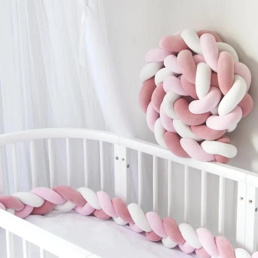 Pare-chocs tressé à nœud 1M/2M/3M/4M, protection de lit pour bébé, oreiller en peluche, coussin de b