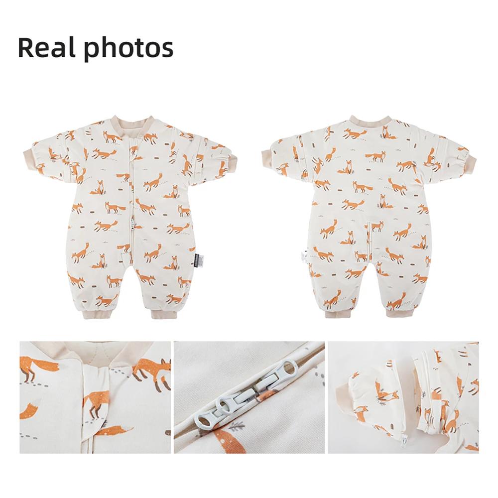 Sac de Couchage à Manches Perfectes pour Bébé de 1 à 4 Ans, Vêtements de Nuit Chauds d'Hiver avec Fe