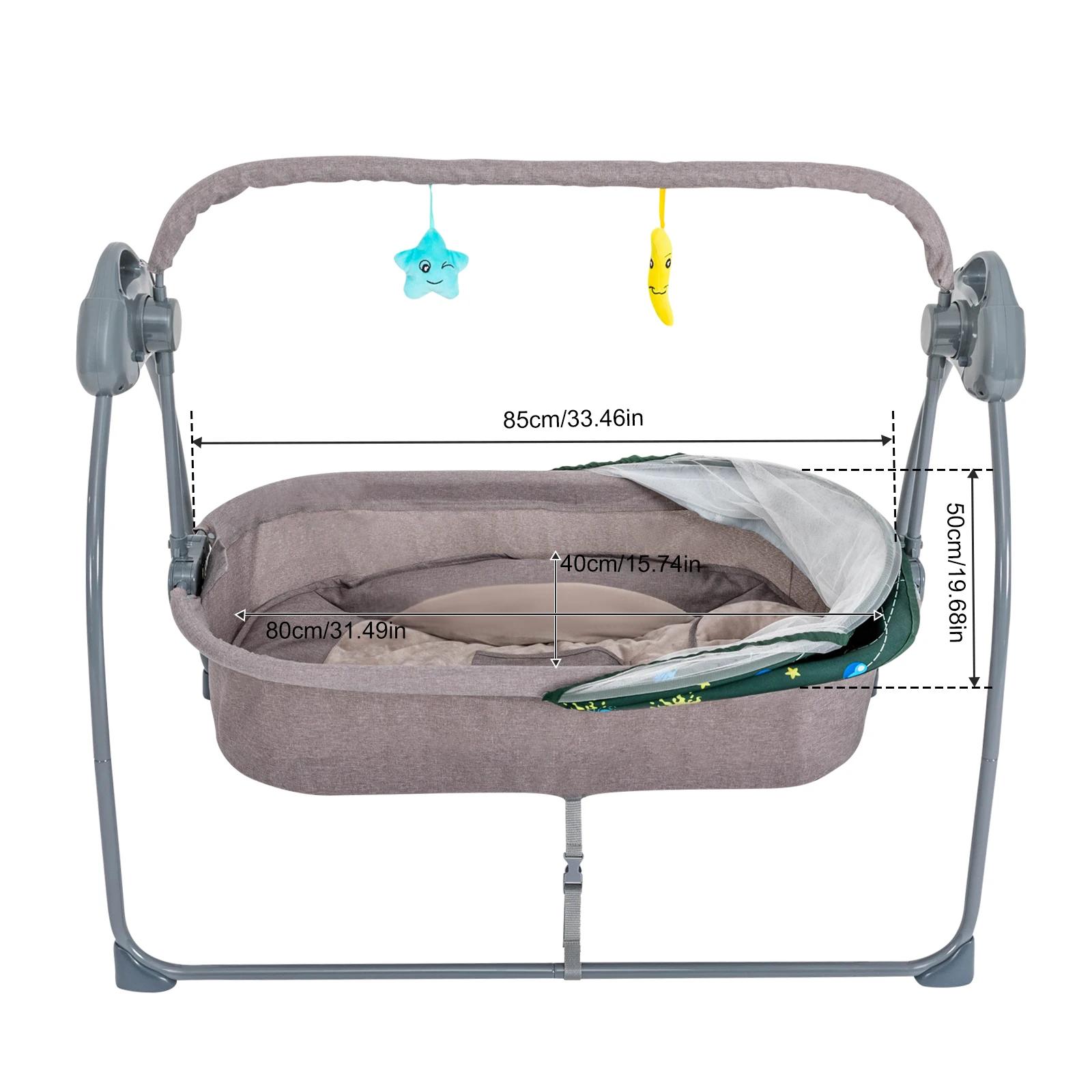 Berceau pour bébé, balançoire, support électrique à 5 vitesses, chaise à bascule, lit avec télécomma
