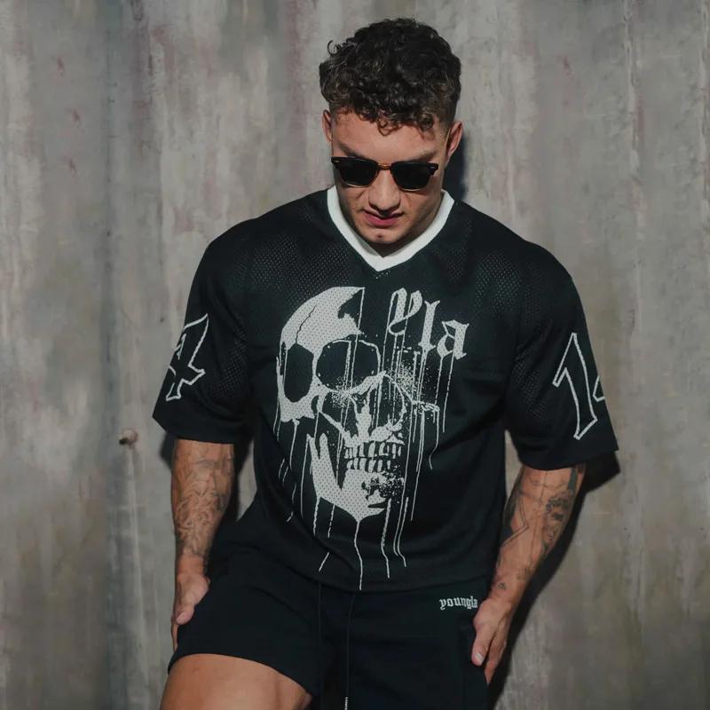 T-shirts hommes été nouveaux sport hommes T-shirts loisirs col en V mode vêtements amples et confort