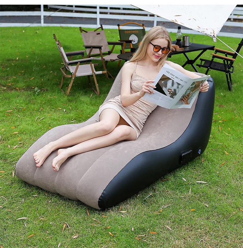 Chaise longue gonflable, chaise longue gonflable, canapé à Air de plage, canapé de salon paresseux p