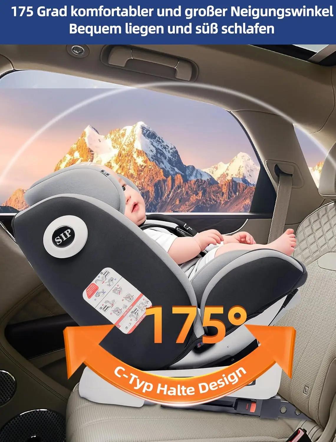 Siège auto bébé AP03 KL005 ECE R129 pivotant à 360° avec Isofix ECE R129, Groupe 0+1/2/3 (9-36 kg/0-