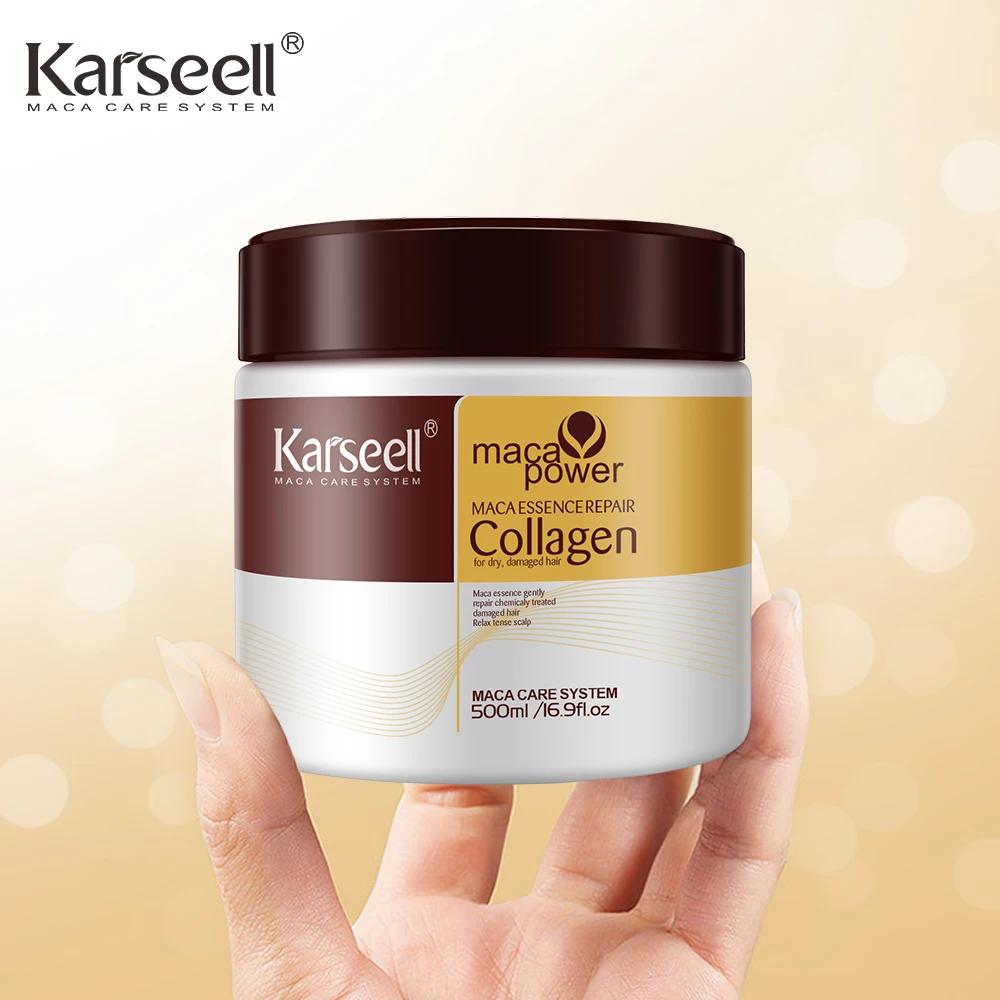 Karseell 500ml traitement capillaire au collagène réparation profonde conditionnement huile d'argan 