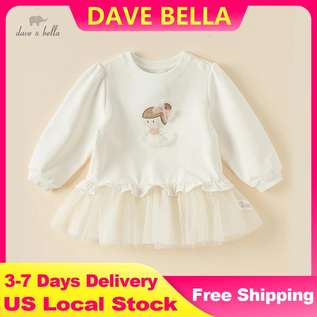 Dave Bella printemps automne T-Shirt à manches longues haut pour filles décontracté belle maille enf