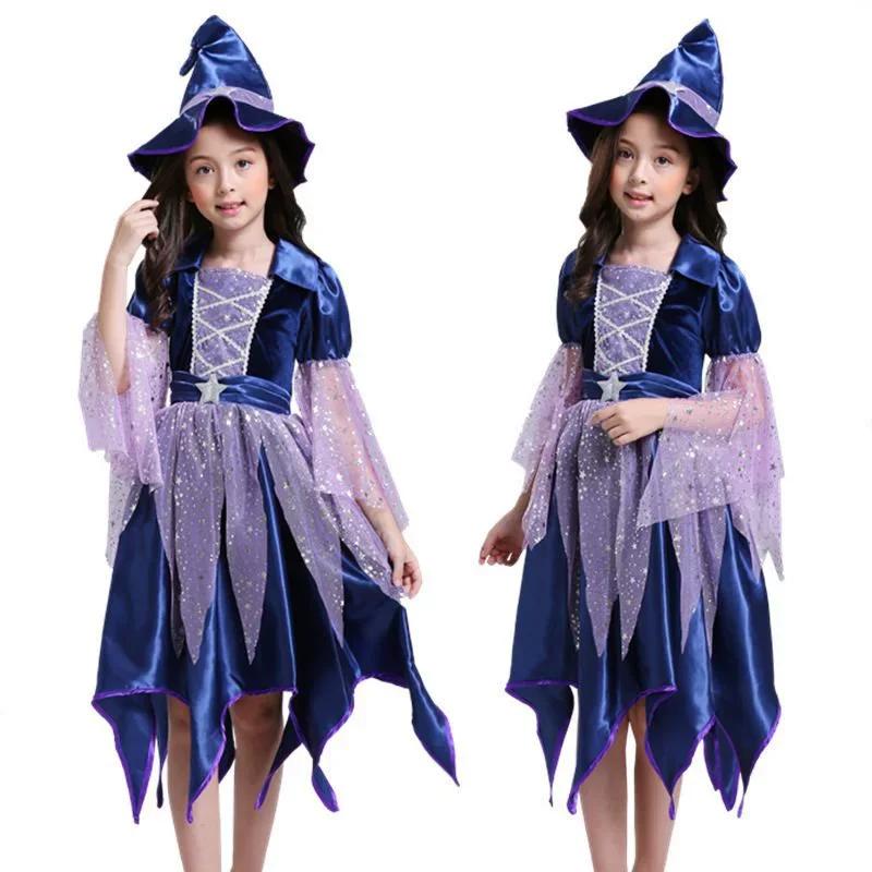 Costumes de fête d'Halloween robe de sorcière pour filles enfants Cosplay carnaval Costume de sorciè