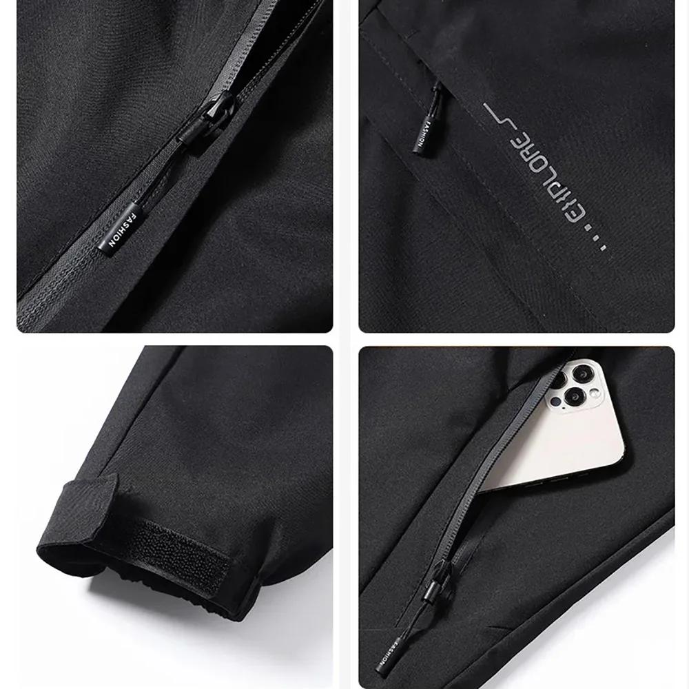 Veste de poinçonnage décontractée pour hommes, coupe-vent à capuche et fermeture éclair, manteau aju