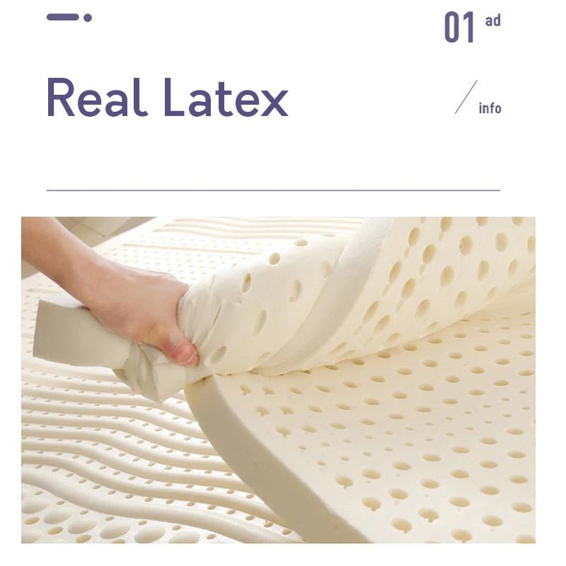 Matelas en latex 100% naturel avec housse, matelas en caoutchouc pur, importé, lit de 1.8m, tapis de