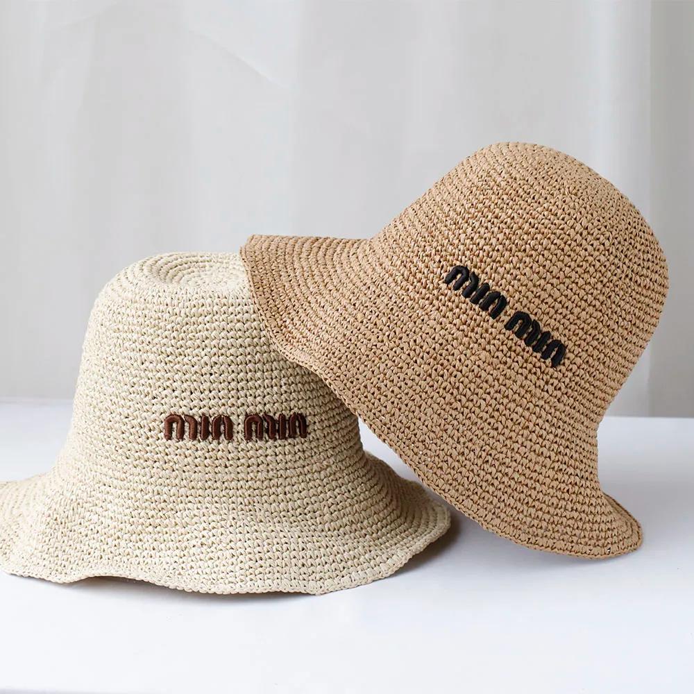 Nouvelles femmes Chapeau de soleil large bord chapeaux de plage femmes été Chapeau de paille pliable