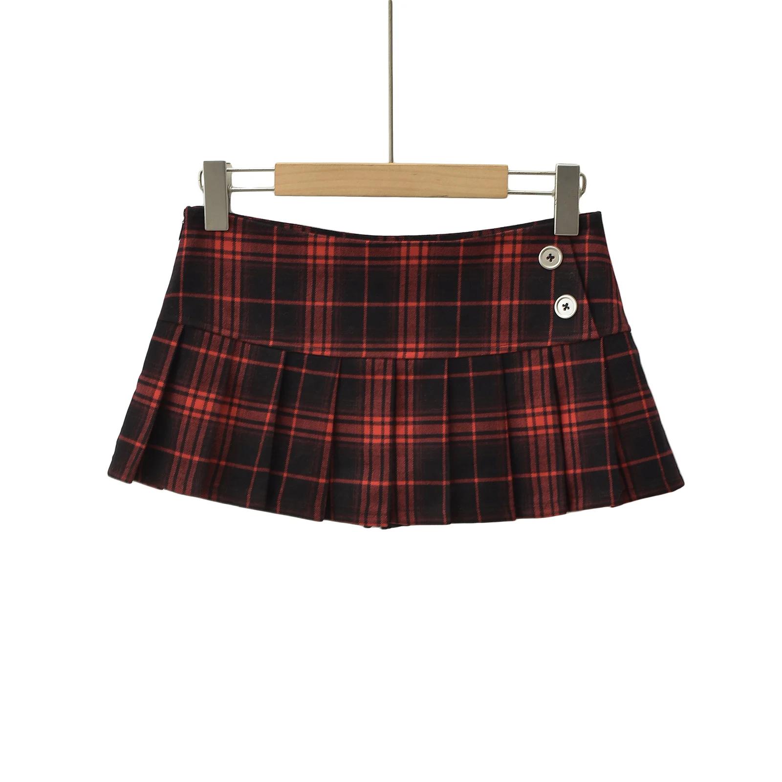 Mini jupes d'été pour femmes, vintage, mode coréenne, jupes à carreaux pour femmes y2k, jupes plissé