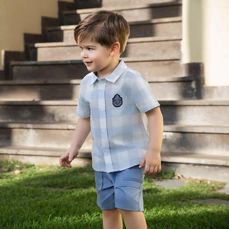 Dave Bella garçons costume Plaid été à manches courtes T-shirt Shorts deux pièces ensemble enfants G