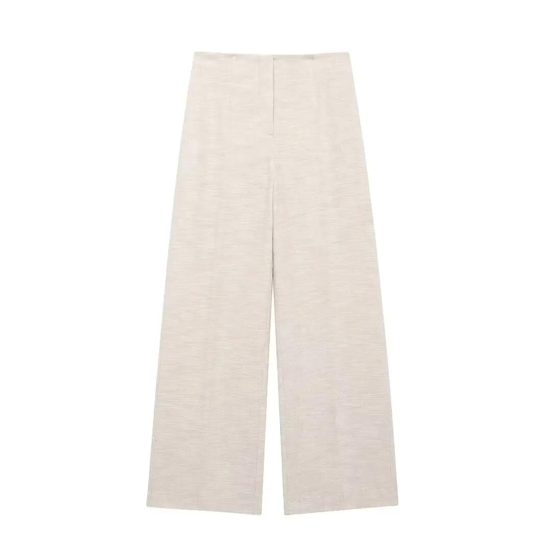 DUOPERI femmes mode 2 pièces ensembles kaki dos nu fermeture éclair hauts Corset et pantalons à jamb