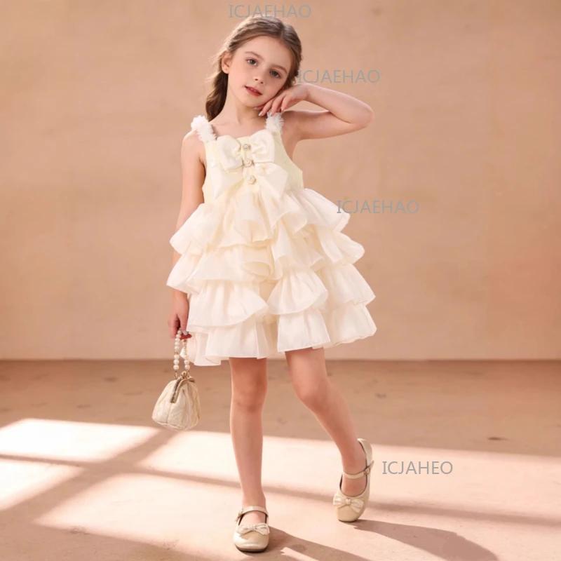 Robe de princesse pour filles 2026, nouvelle collection été, tenue de soirée sans manches pour enfan