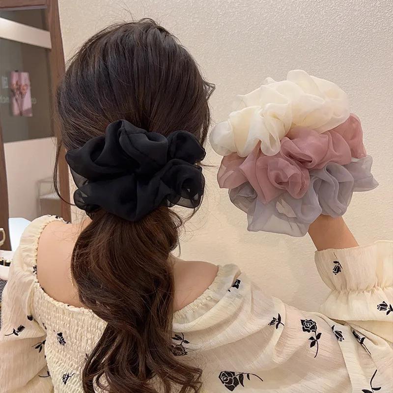 Grande corde à cheveux en maille pour femmes, Simple et à la mode, ne fait pas mal aux cheveux, cord