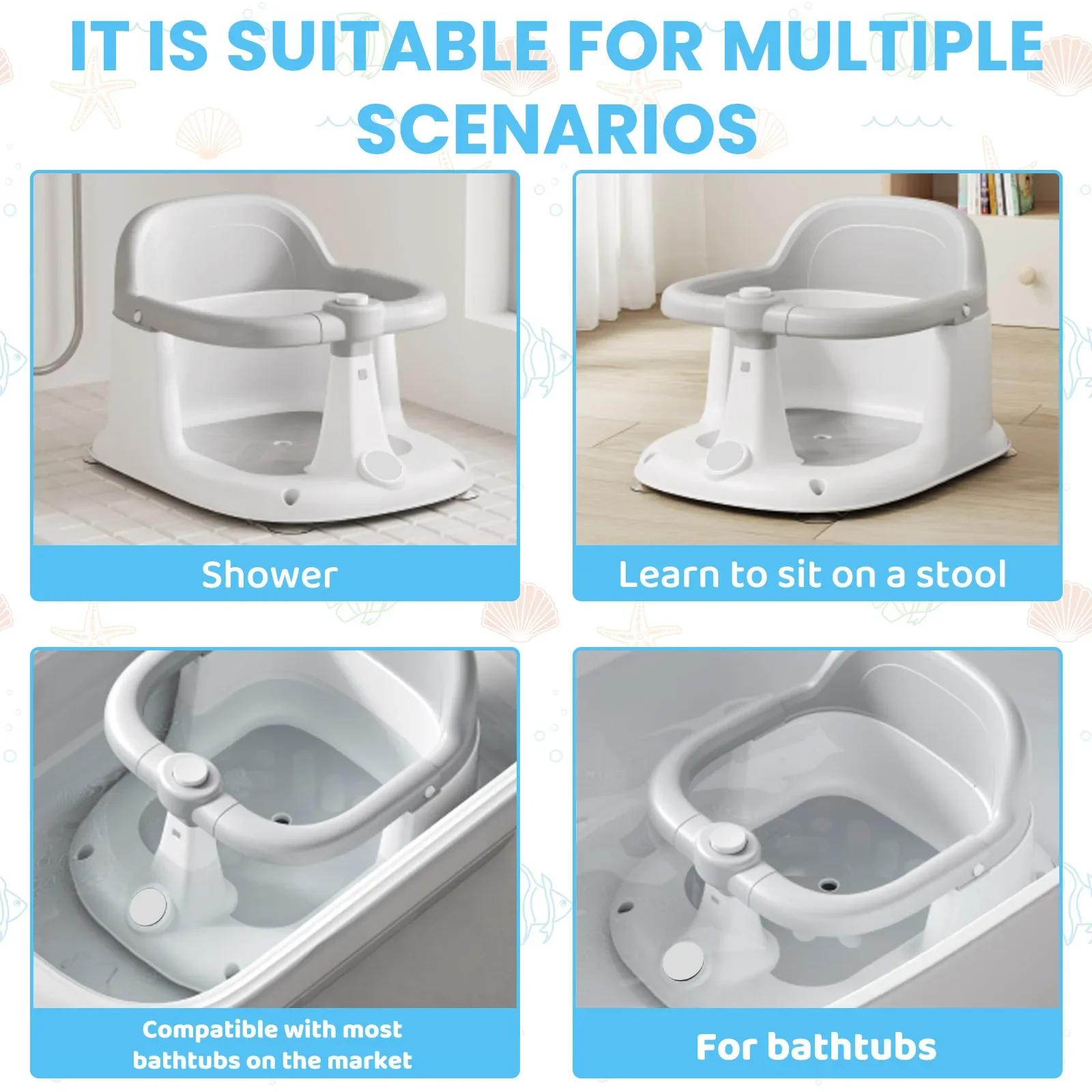 Siège de bain pour bébé de 6 mois et plus, siège de bain assis, chaise de baignoire antidérapante po