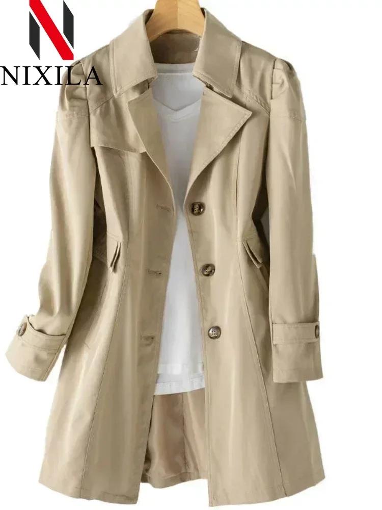 Printemps automne coupe-vent décontracté Version du Long coupe-vent haut mode coréenne dames manteau