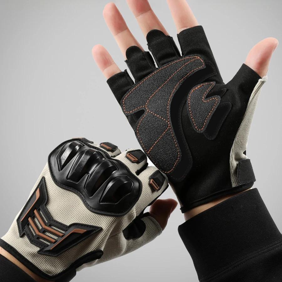 Gants demi-doigt pour hommes, gants de protection d'extérieur F, tenue de sport, résistants à l'usur