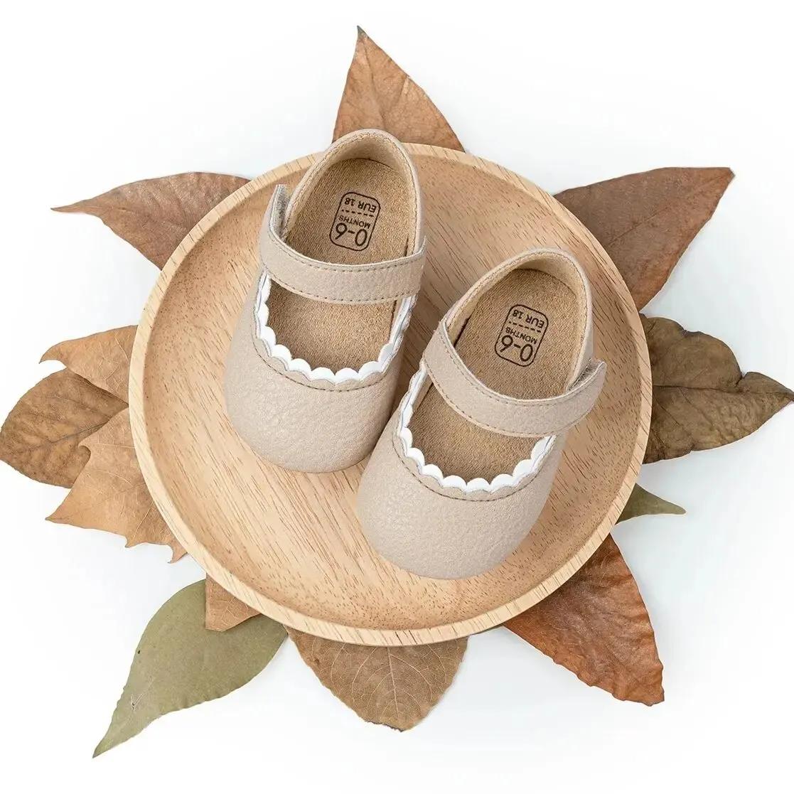 MRovior-Chaussures en cuir à semelle en caoutchouc pour bébé, souliers pour enfant, nouveau-né, garç