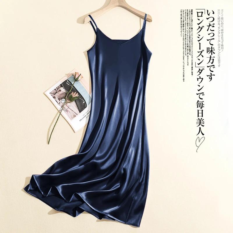 Robe De soirée longue en Satin pour femmes, Chic et élégante, Sexy, bretelles réglables, sans manche