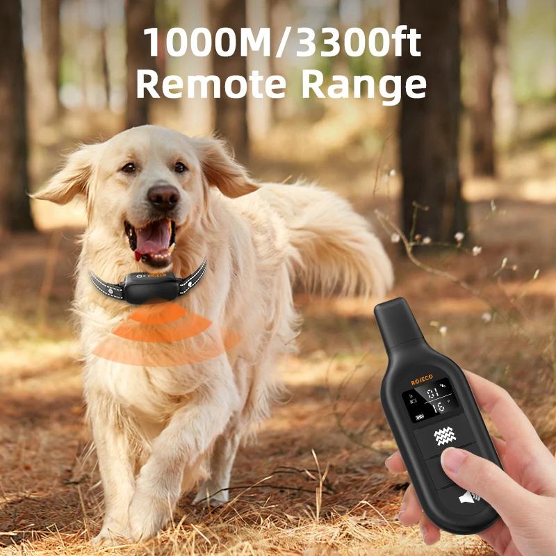 ROJECO collier d'entraînement électrique pour chien 3300 pieds, télécommande IPX7, vibrateur étanche