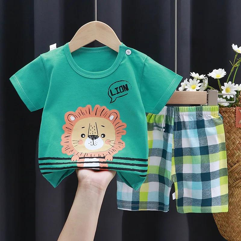 Ensembles de vêtements pour enfants garçons dessin animé imprimé t-shirt Simple mode t-shirts Shorts
