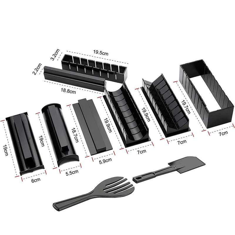 LMETJMA 10 pièces Kit de fabrication de Sushi bricolage moule à Sushi presse avec Sushi rouleau de r